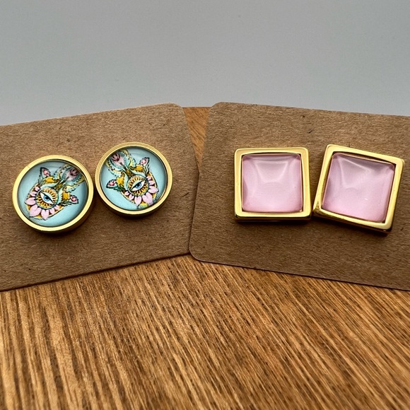 Evil Eye & Hamsa Hand Stud Earrings Set - Trendy Chic Stud Earrings Set - Picture 5 of 10